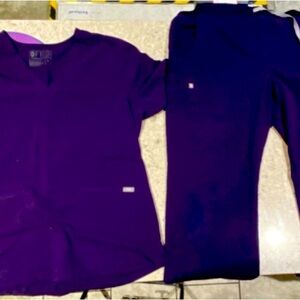 Figs Xl Purple Casma top and Livingston scrub pants